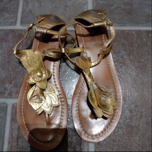 Coach gold sandal size 7